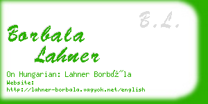 borbala lahner business card
